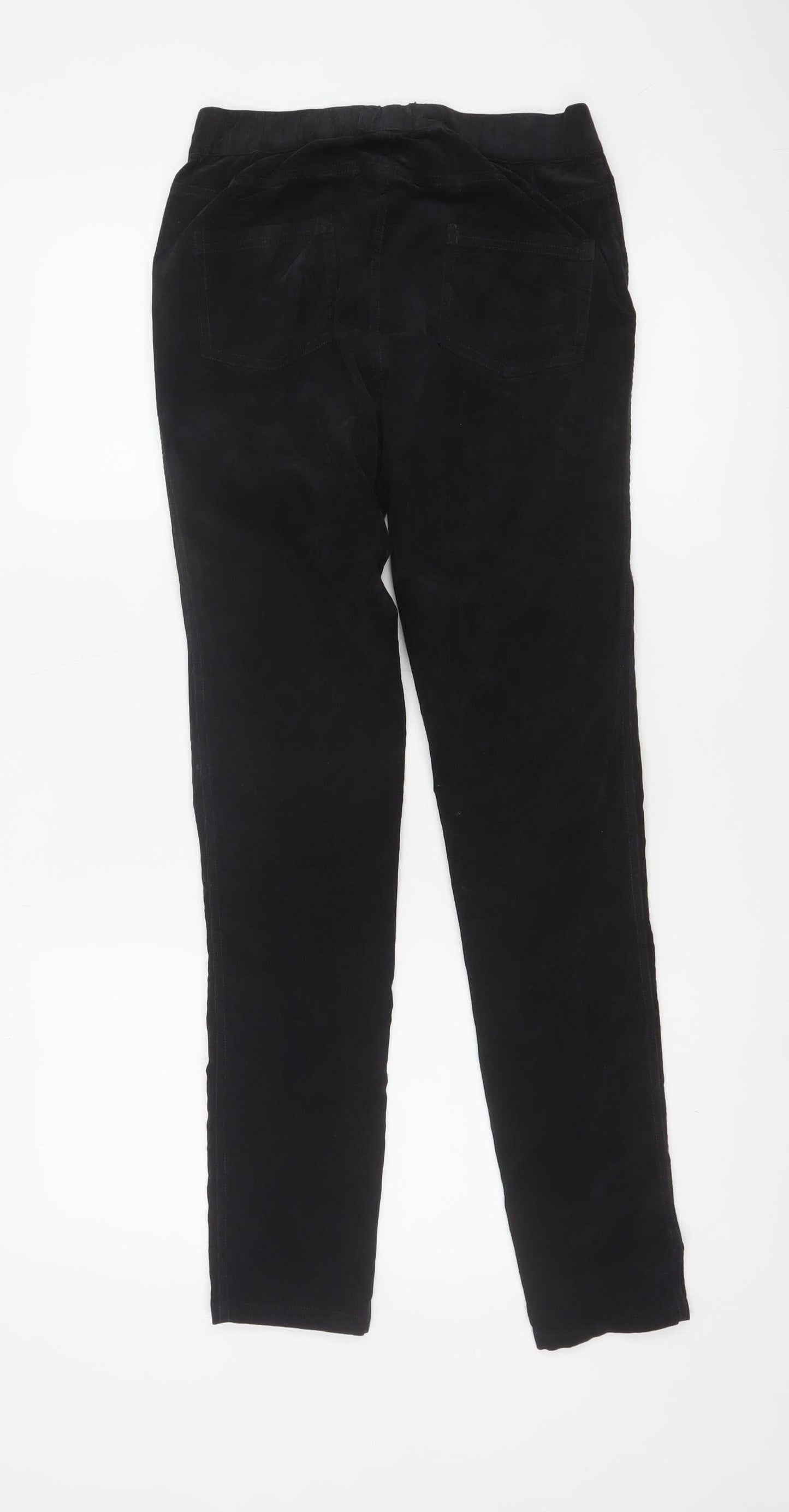 White Stuff Womens Black Corduroy Trousers Size 8 Regular Fit