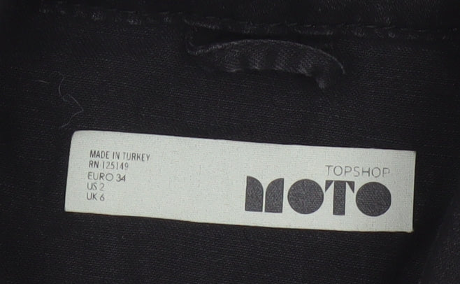 Topshop Women’s Black Denim Button-Up Long Sleeve Shirt UK 6