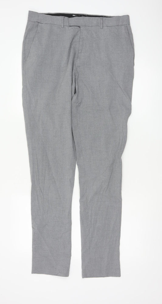 ASOS DESIGN Men's Grey Slim Fit Trousers Size L 34W 34L
