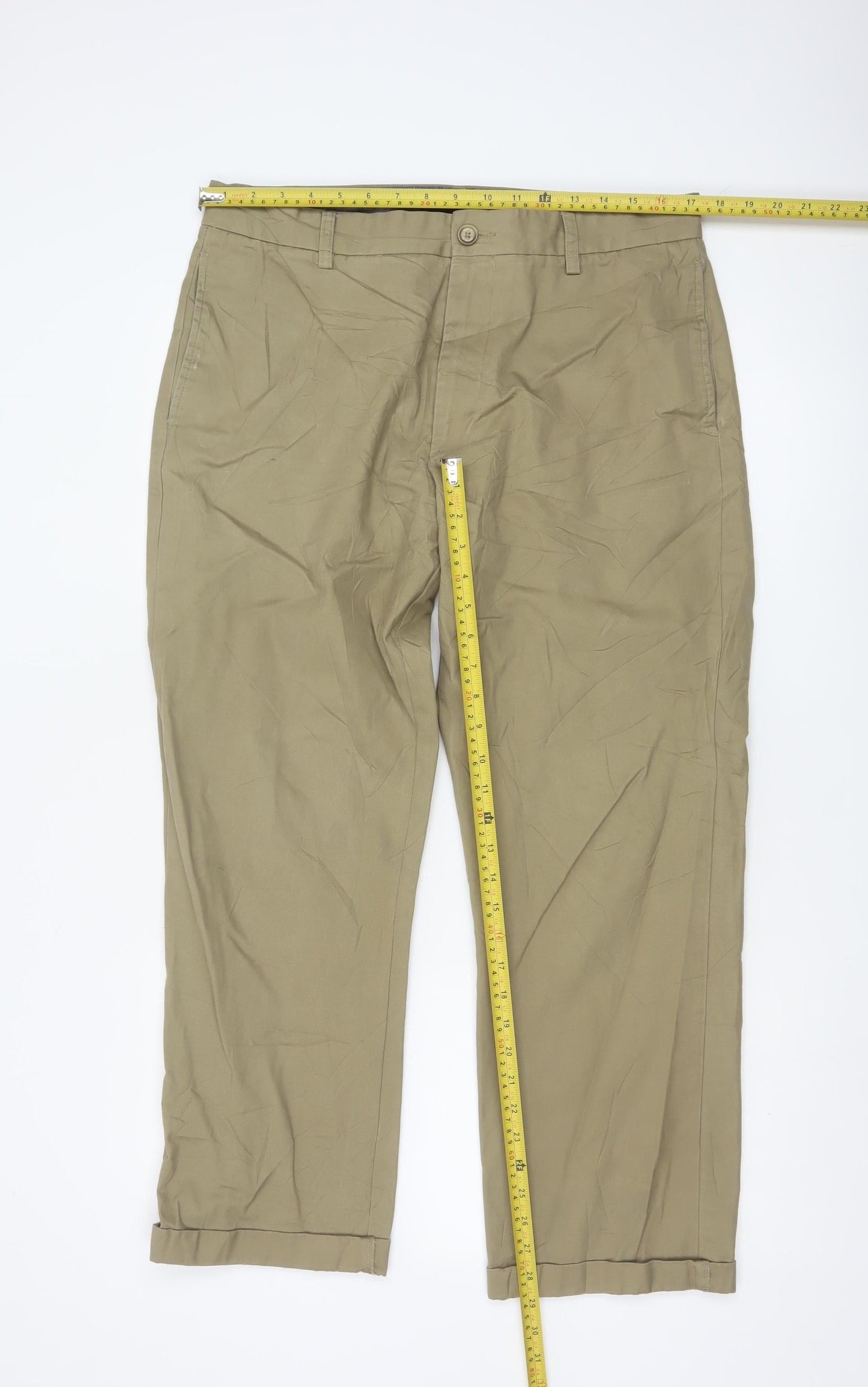 Banana Republic Men's Beige Chino Trousers 34x34 Regular Fit