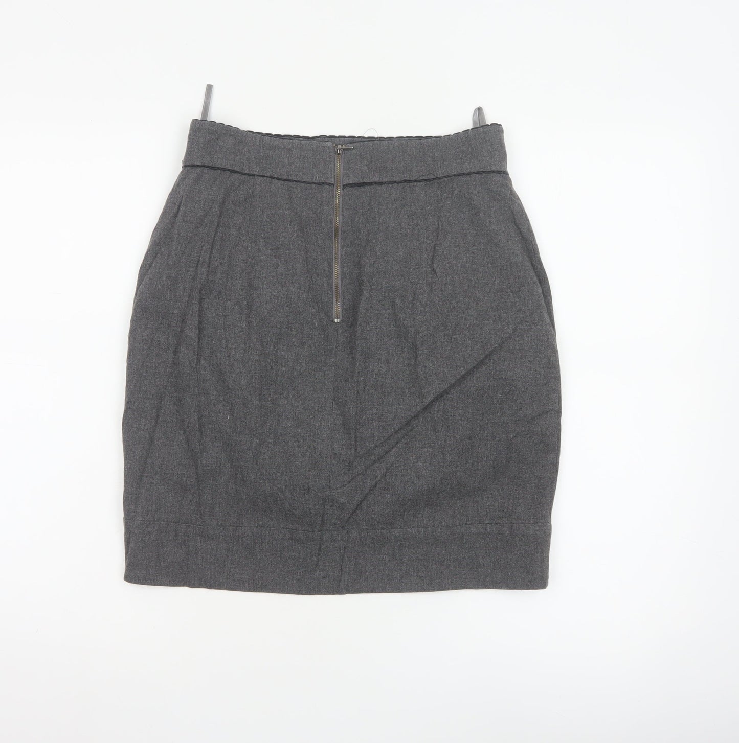 French Connection Women Grey Tulip Wool Blend Short Skirt Size 10