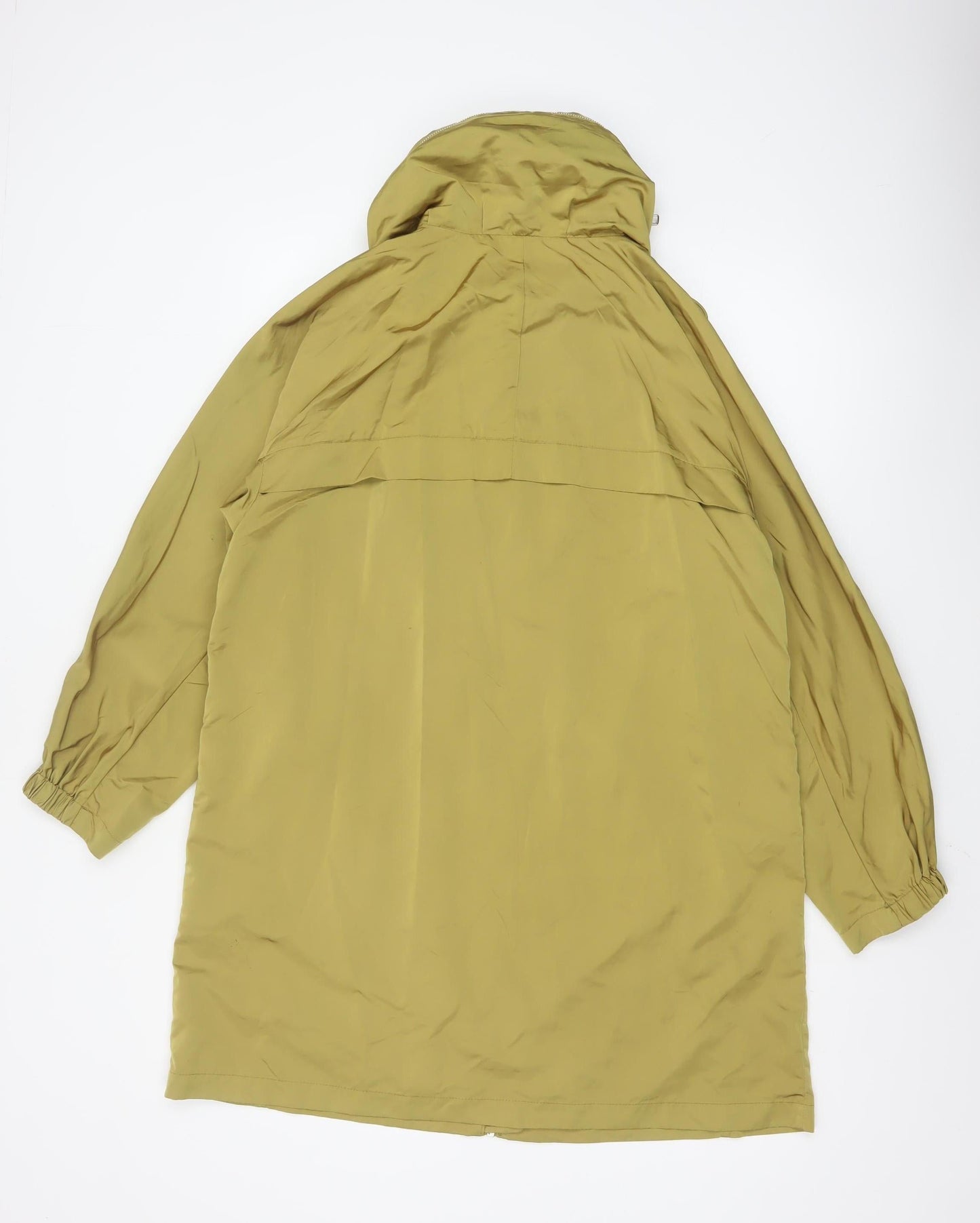 Zara Unisex Green Hooded Parka Coat Size S Zip Lined Autumn Winter