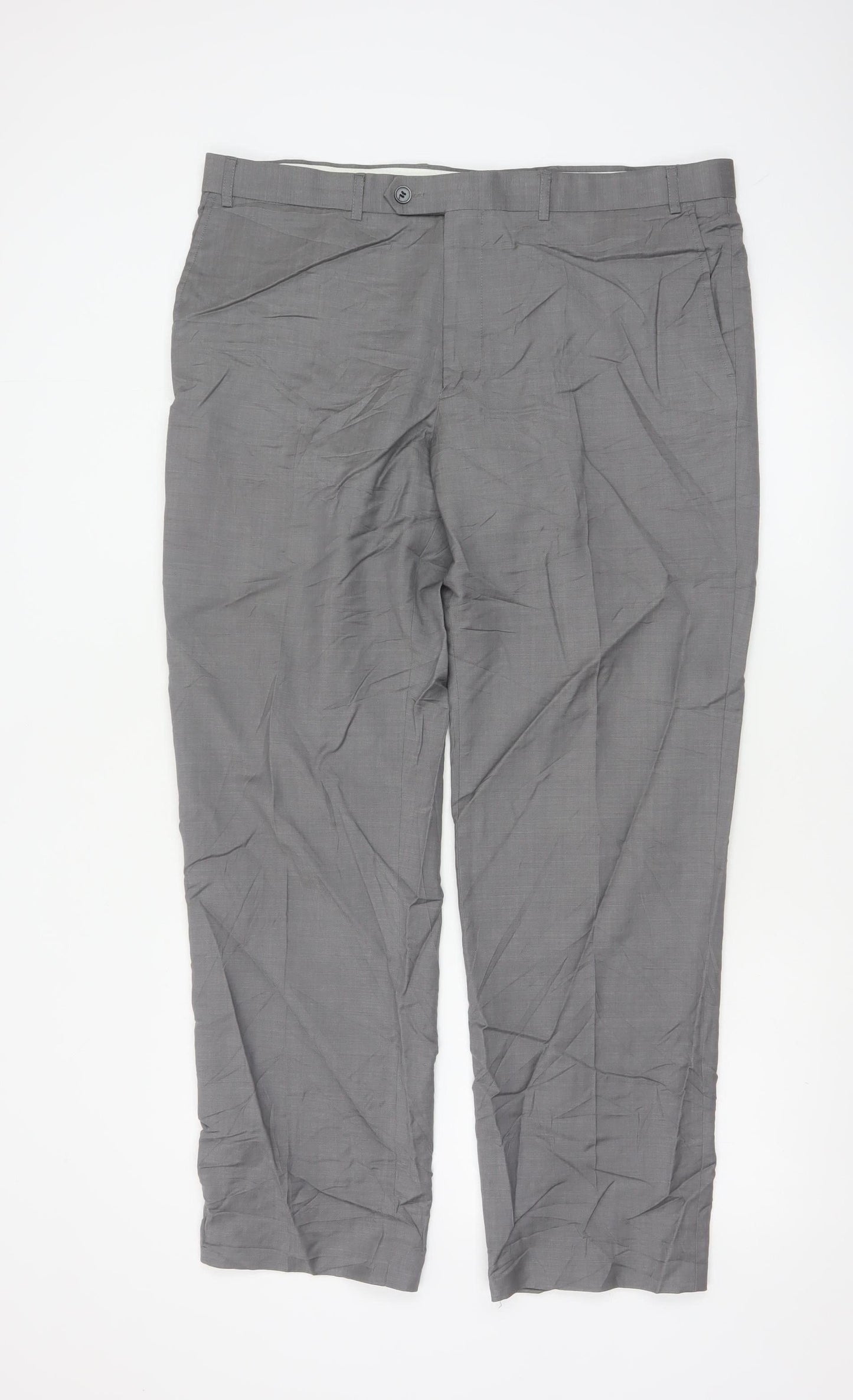 Marks and Spencer Men’s Grey Wool Dress Pants 38W 31L Regular Fit