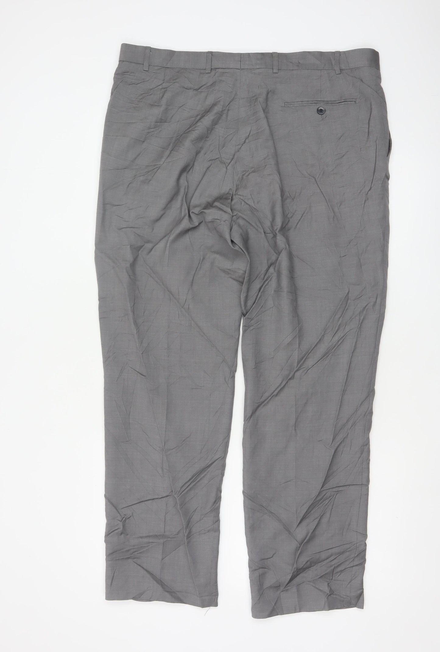Marks and Spencer Men’s Grey Wool Dress Pants 38W 31L Regular Fit