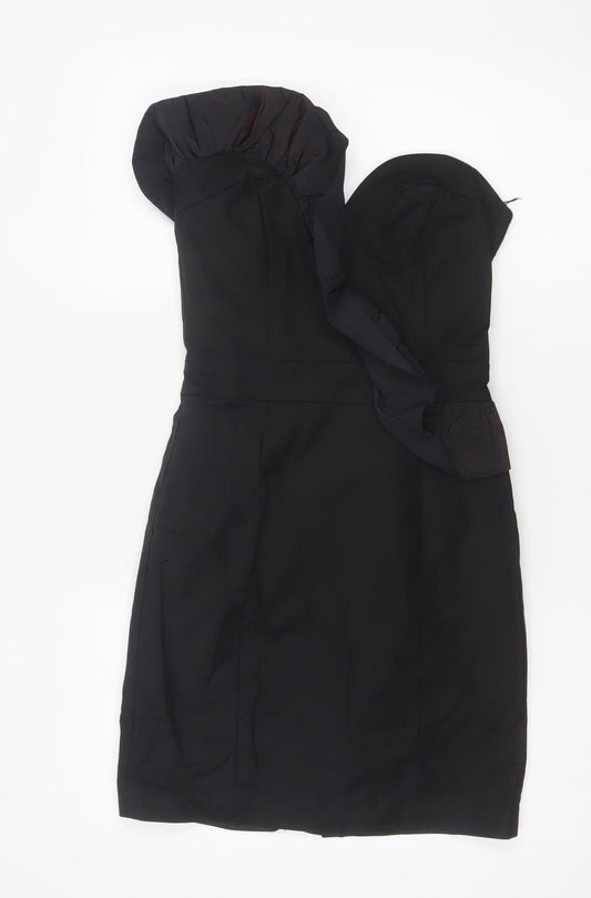 French Connection Women's Black Size 8 One Shoulder Bodycon Party Dress