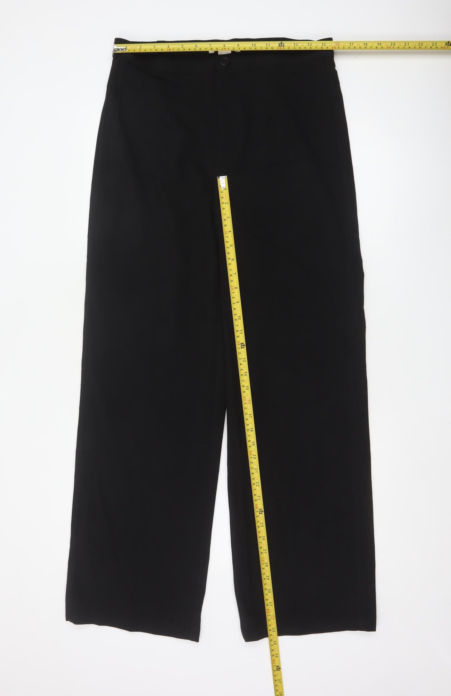 Pull & Bear Women’s Black Wide-Leg Trousers Size 16 Stretch