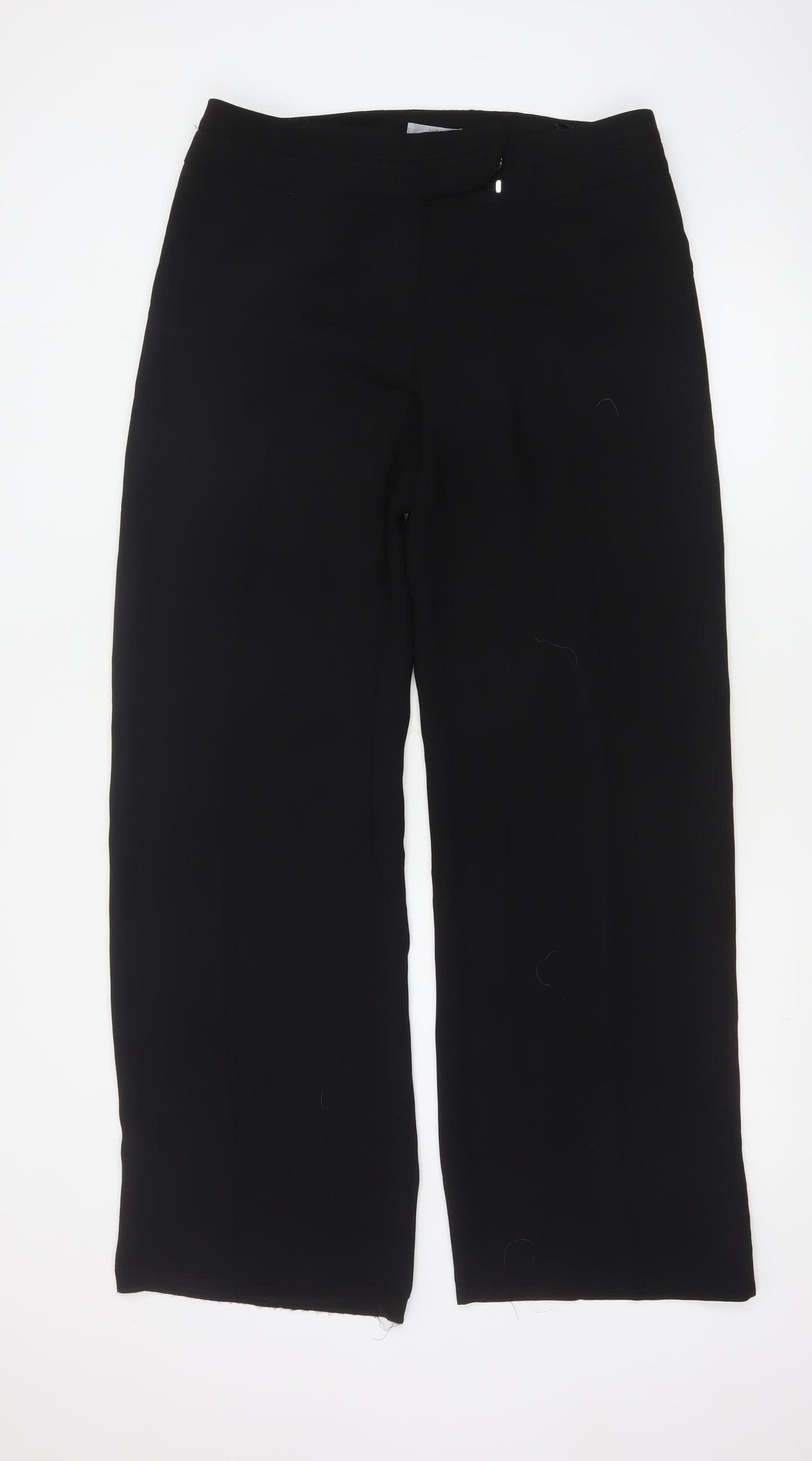 Marks and Spencer Women Black Size 14 Tall Straight Leg Trousers