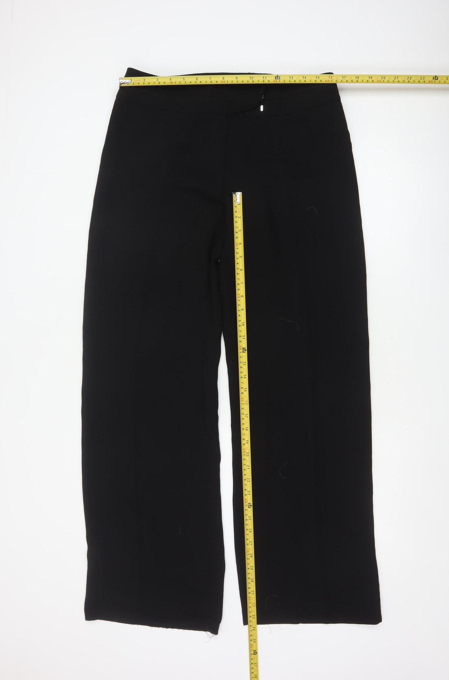 Marks and Spencer Women Black Size 14 Tall Straight Leg Trousers