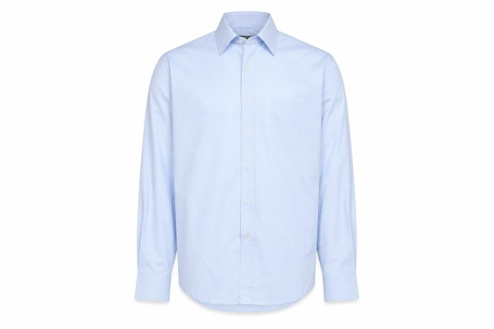 Marks & Spencer Men's Blue 15 Regular Fit Long Sleeve Shirt