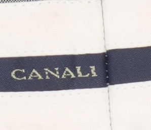 Canali Men's Grey Wool Silk Classic Fit Dress Trousers Size 54