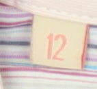 Haines & Bonner Women Pink Striped Cotton Long Sleeve Button-Up Shirt Size 12