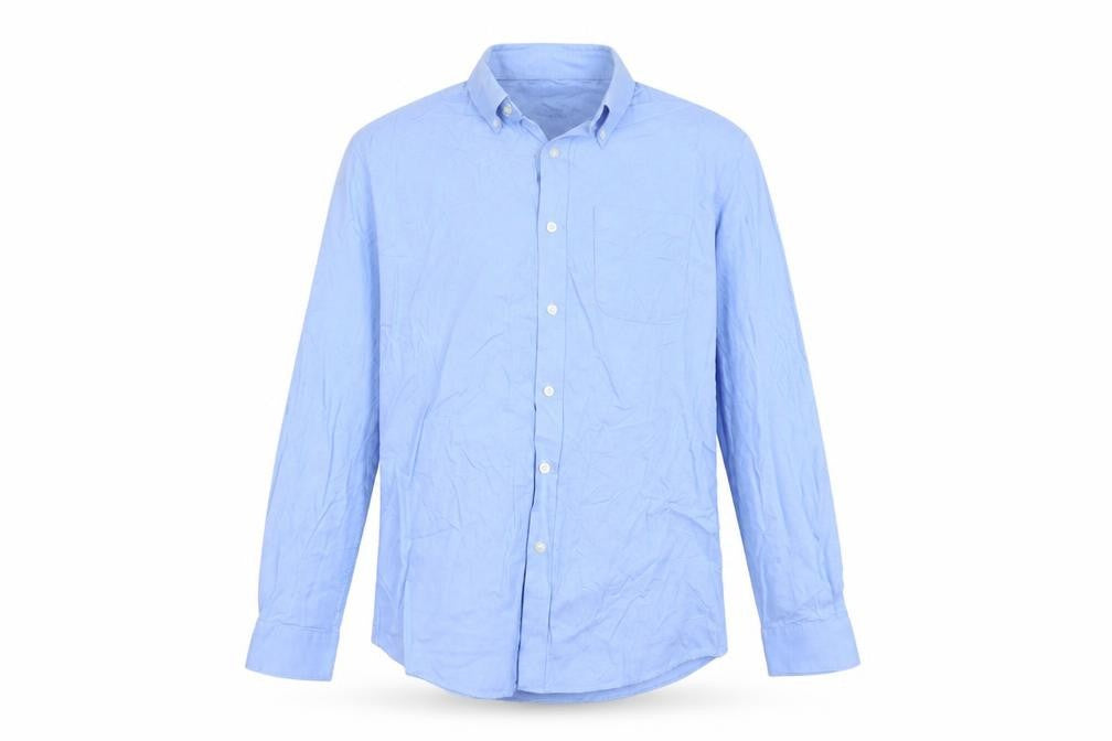 Brook Taverner Men’s Blue Cotton Button-Down Long Sleeve Shirt 15.5”