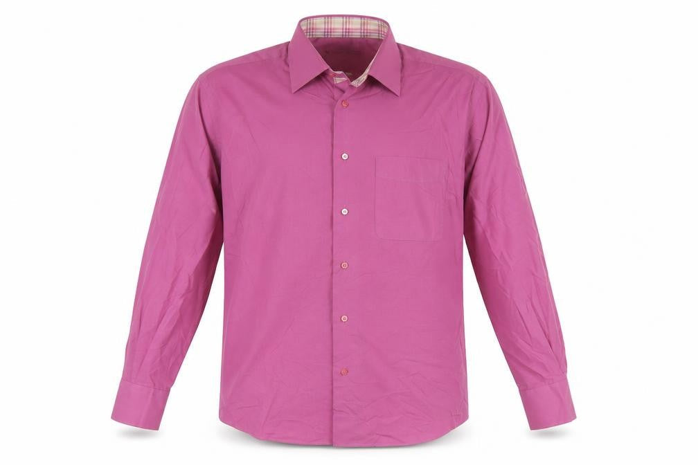 Diplomat Men’s Pink Long Sleeve Cotton Blend Button-Up Shirt L