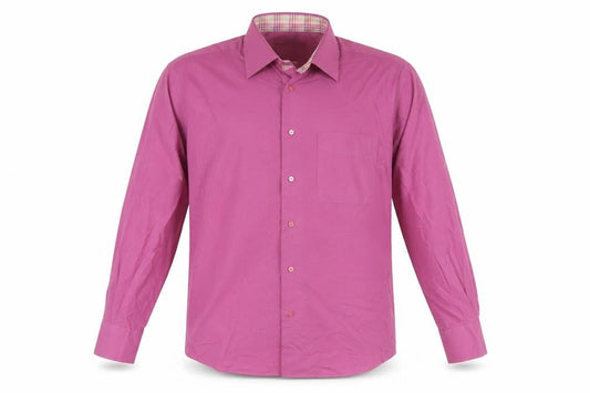 Diplomat Men’s Pink Long Sleeve Cotton Blend Button-Up Shirt L