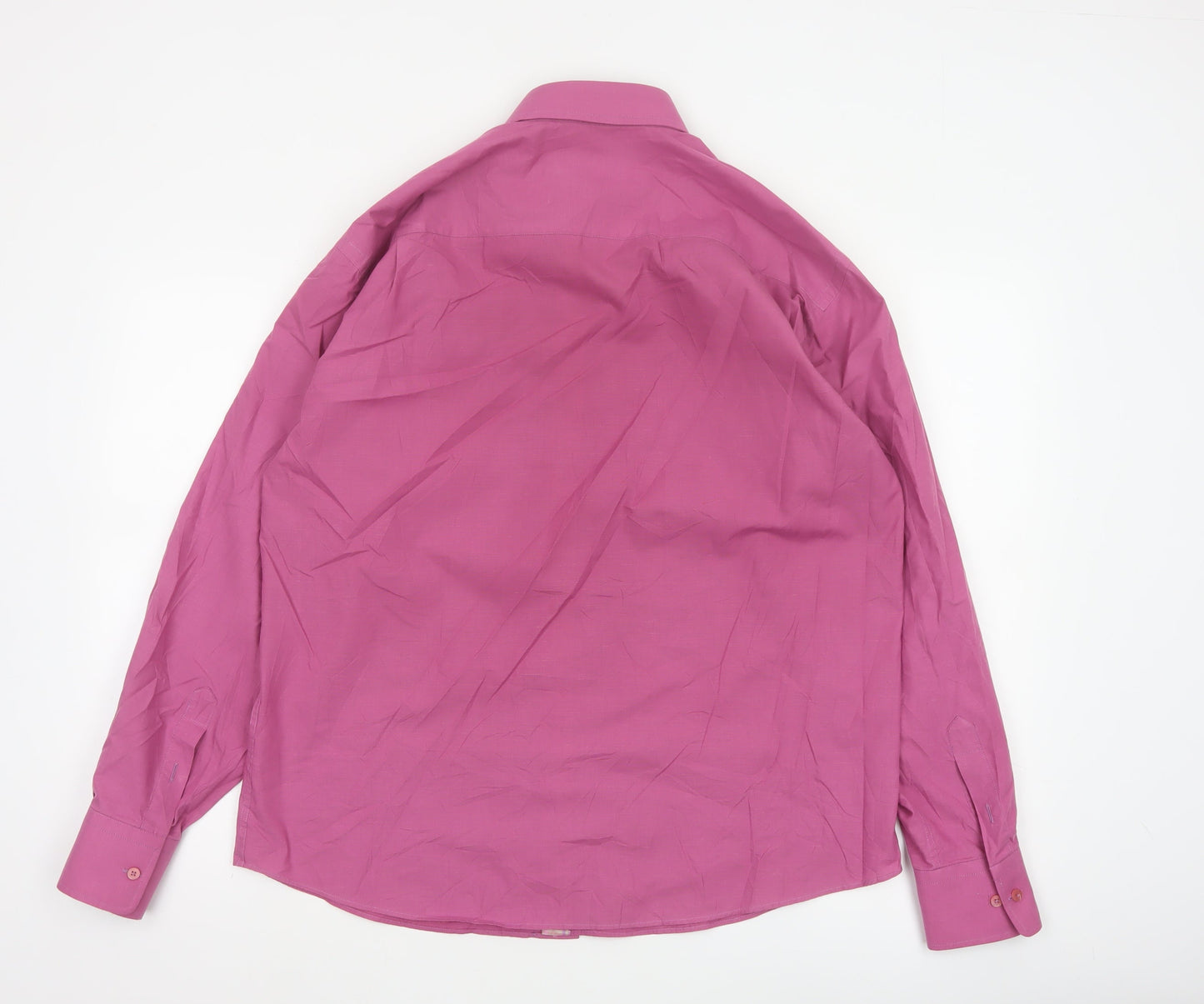 Diplomat Men’s Pink Long Sleeve Cotton Blend Button-Up Shirt L
