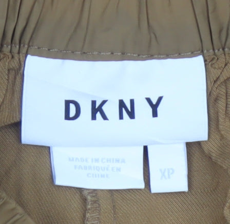 DKNY Women Brown XS Paperbag Shorts Lightweight Viscose Drawstring