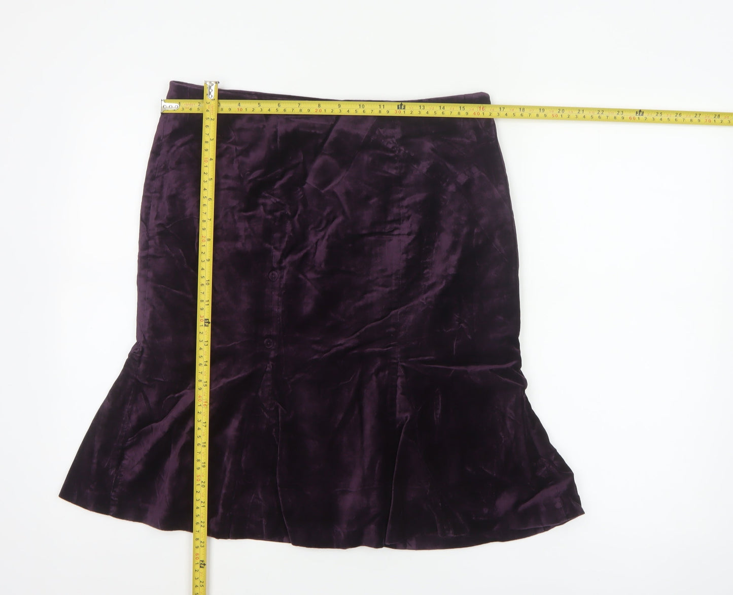 Boden Women’s Purple Velvet Trumpet Knee Length Skirt Size 12