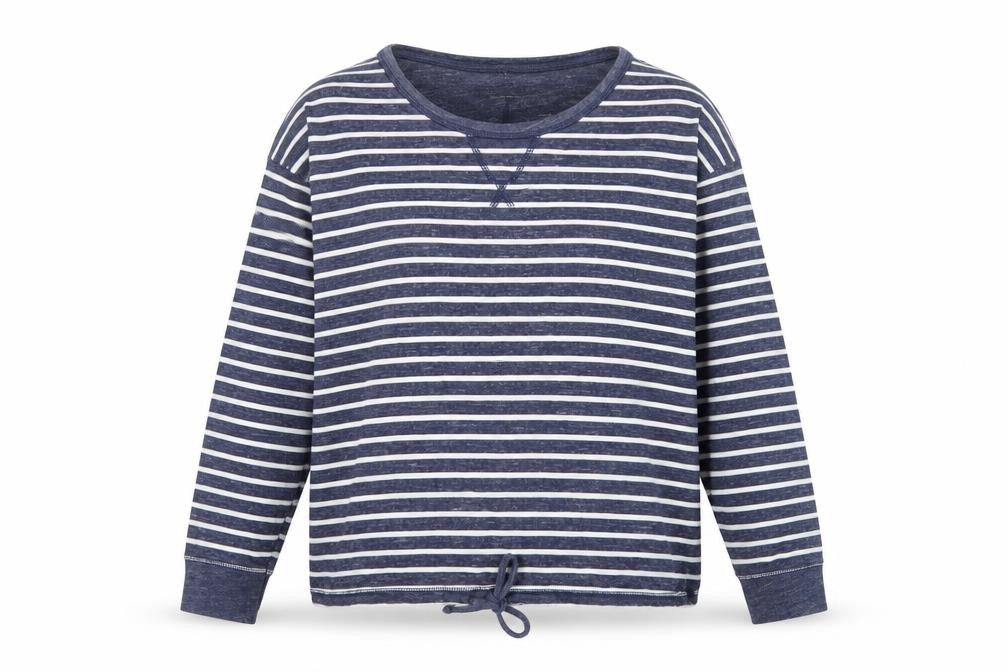 Next Women Blue Striped Pullover Sweatshirt UK 10 Cotton Blend