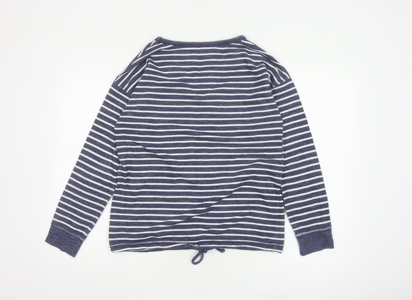 Next Women Blue Striped Pullover Sweatshirt UK 10 Cotton Blend
