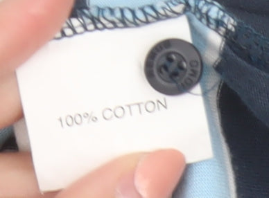 Remus Uomo Men's Blue Striped Cotton Polo Shirt XL