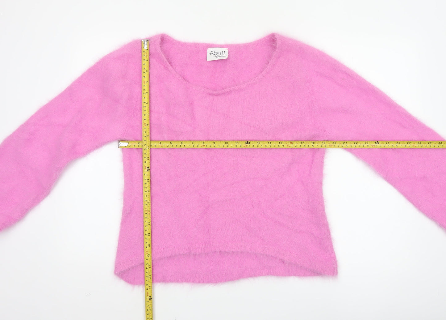 A Part Of Me Women Pink Cashmere Blend Long Sleeve Jumper Size 10