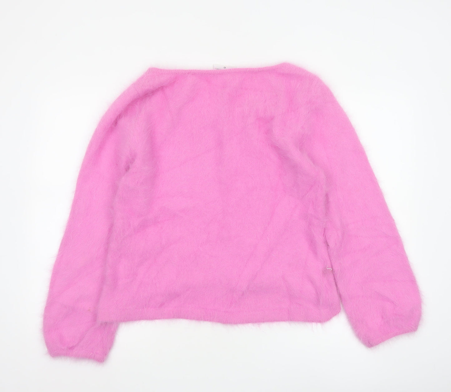 A Part Of Me Women Pink Cashmere Blend Long Sleeve Jumper Size 10