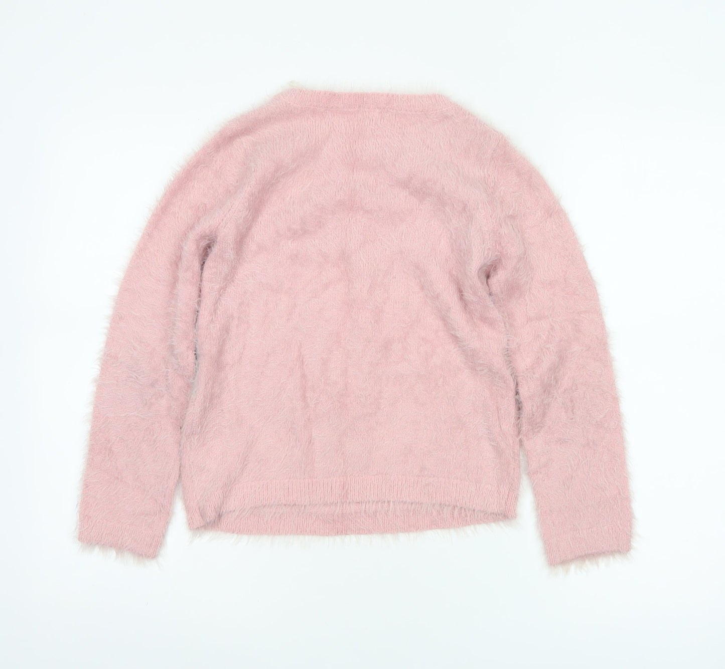 Monsoon Girls Pink Reindeer Sequin Christmas Pullover Jumper 12-13 Years
