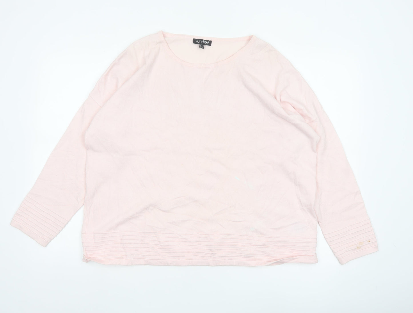 Marble Women Pink Long Sleeve Crew Neck Knit Pullover Jumper Size 16