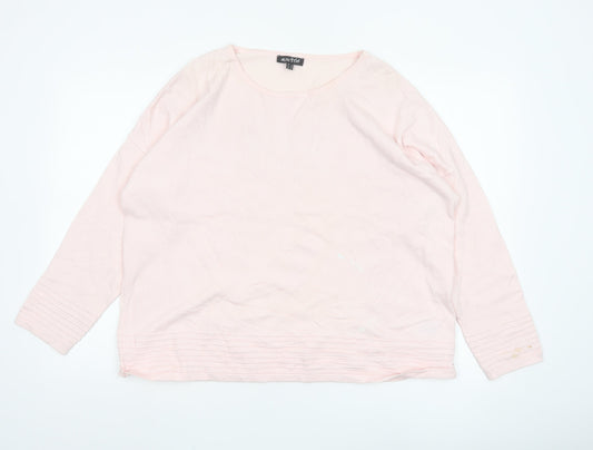Marble Women Pink Long Sleeve Crew Neck Knit Pullover Jumper Size 16