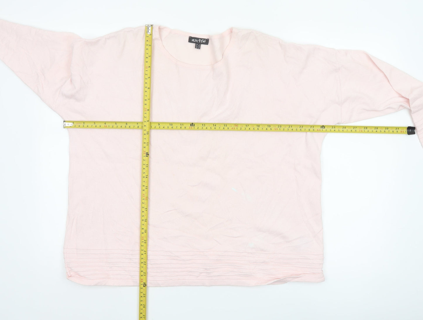 Marble Women Pink Long Sleeve Crew Neck Knit Pullover Jumper Size 16
