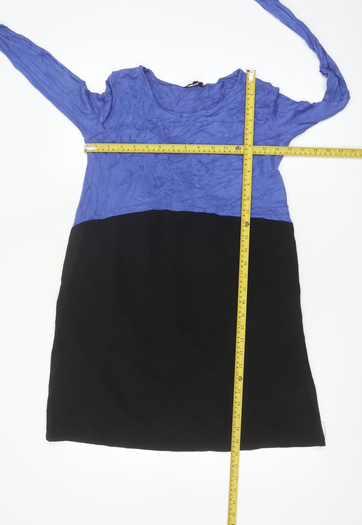 Phase Eight Womens Blue Black Colourblock Tunic Blouse XS