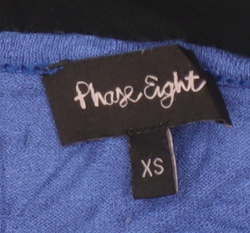 Phase Eight Womens Blue Black Colourblock Tunic Blouse XS