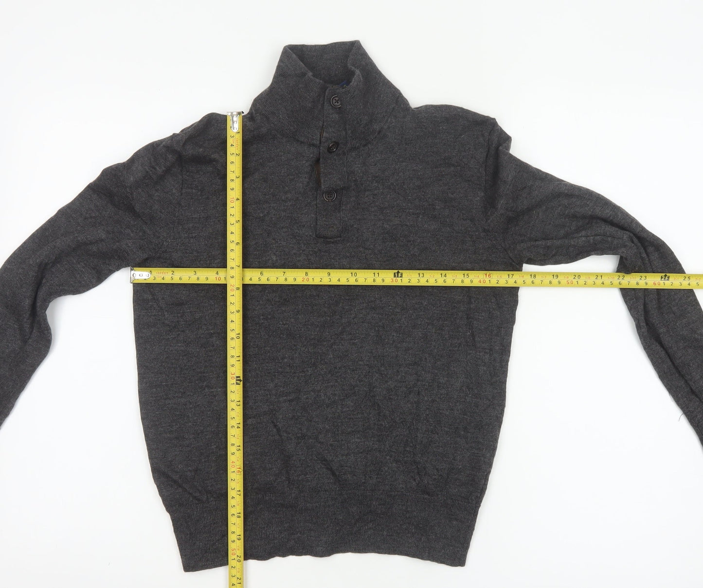 Polo Ralph Lauren Women’s Grey Merino Wool Henley Jumper Size S