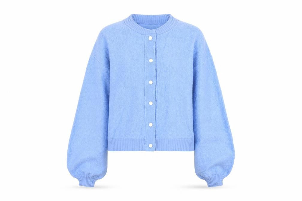 French Connection Women's Blue Knit Cardigan Medium