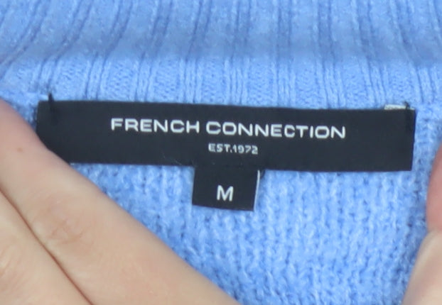 French Connection Women's Blue Knit Cardigan Medium
