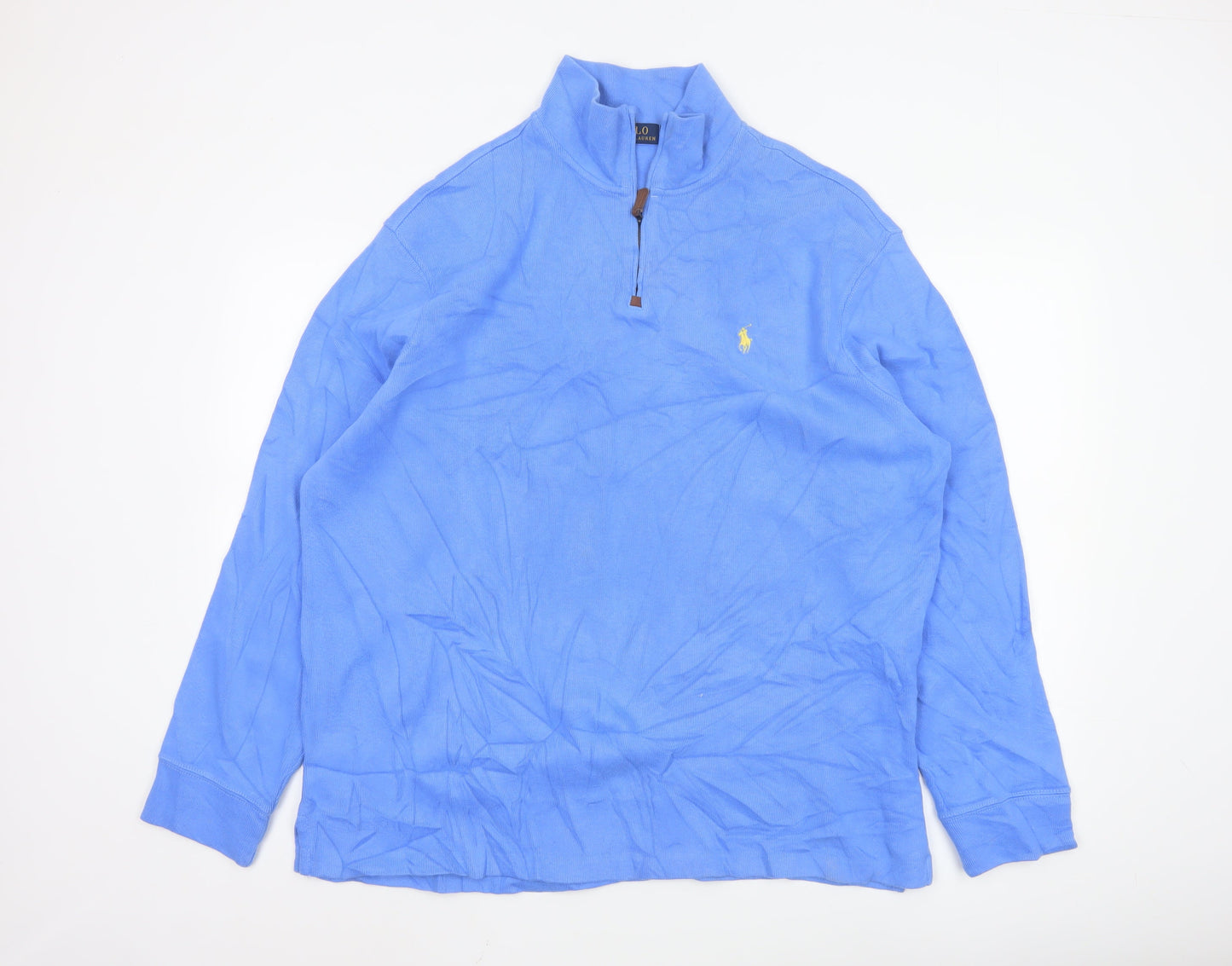 Ralph Lauren Men’s Blue 1/4 Zip Cotton Jumper XL