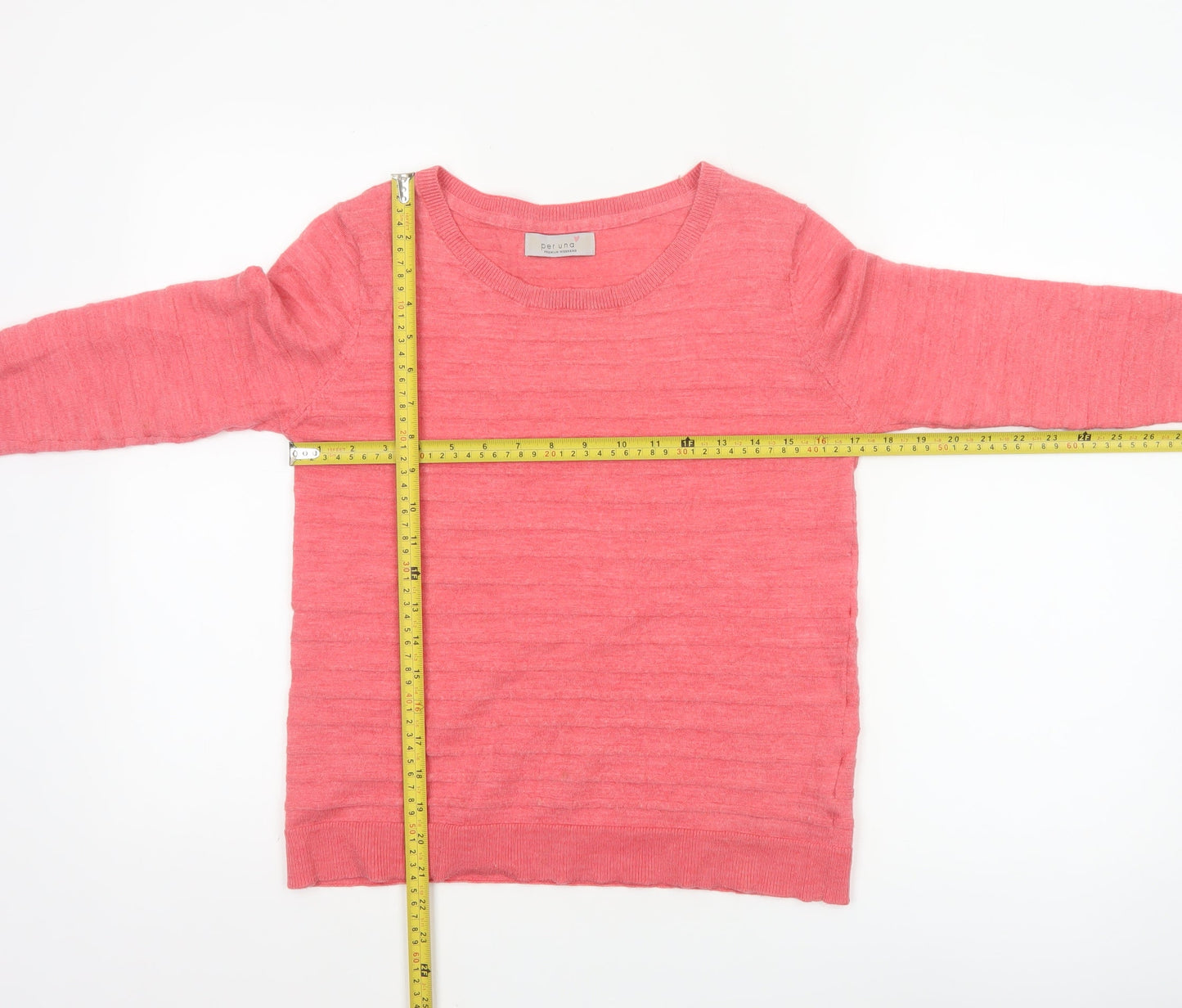 Marks and Spencer Women Pink 100% Merino Wool Crew Neck Jumper Size 12