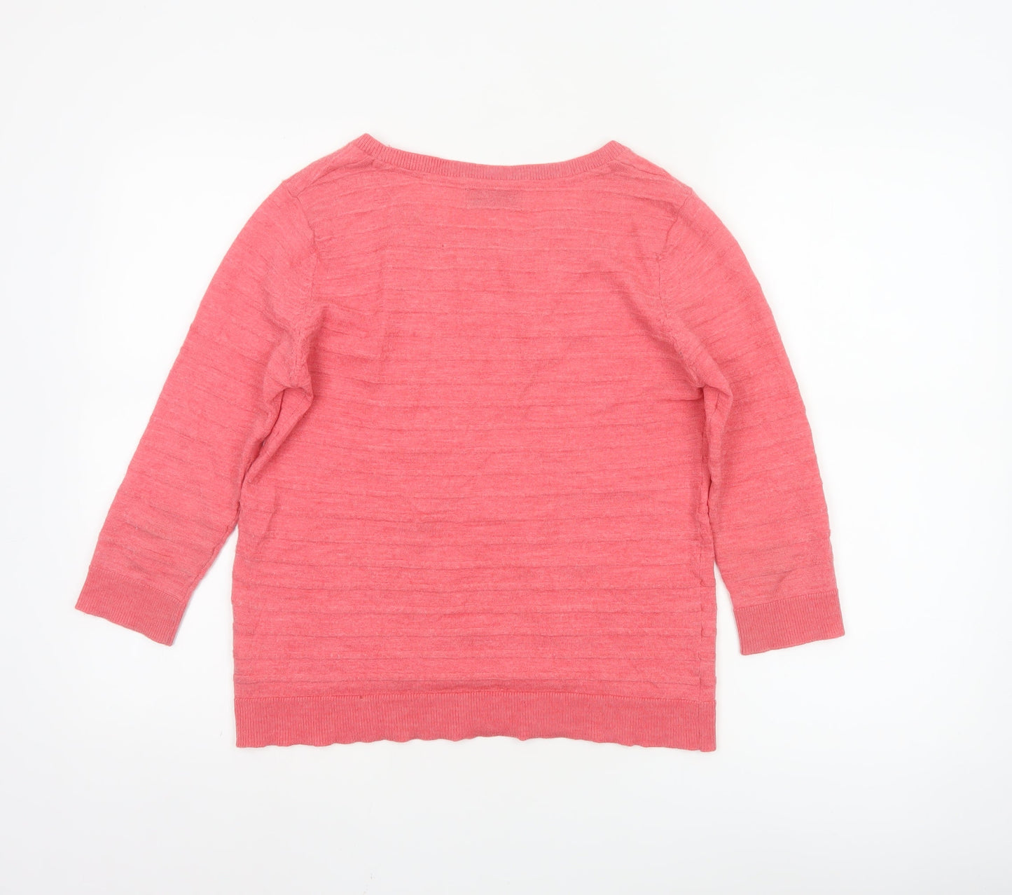 Marks and Spencer Women Pink 100% Merino Wool Crew Neck Jumper Size 12