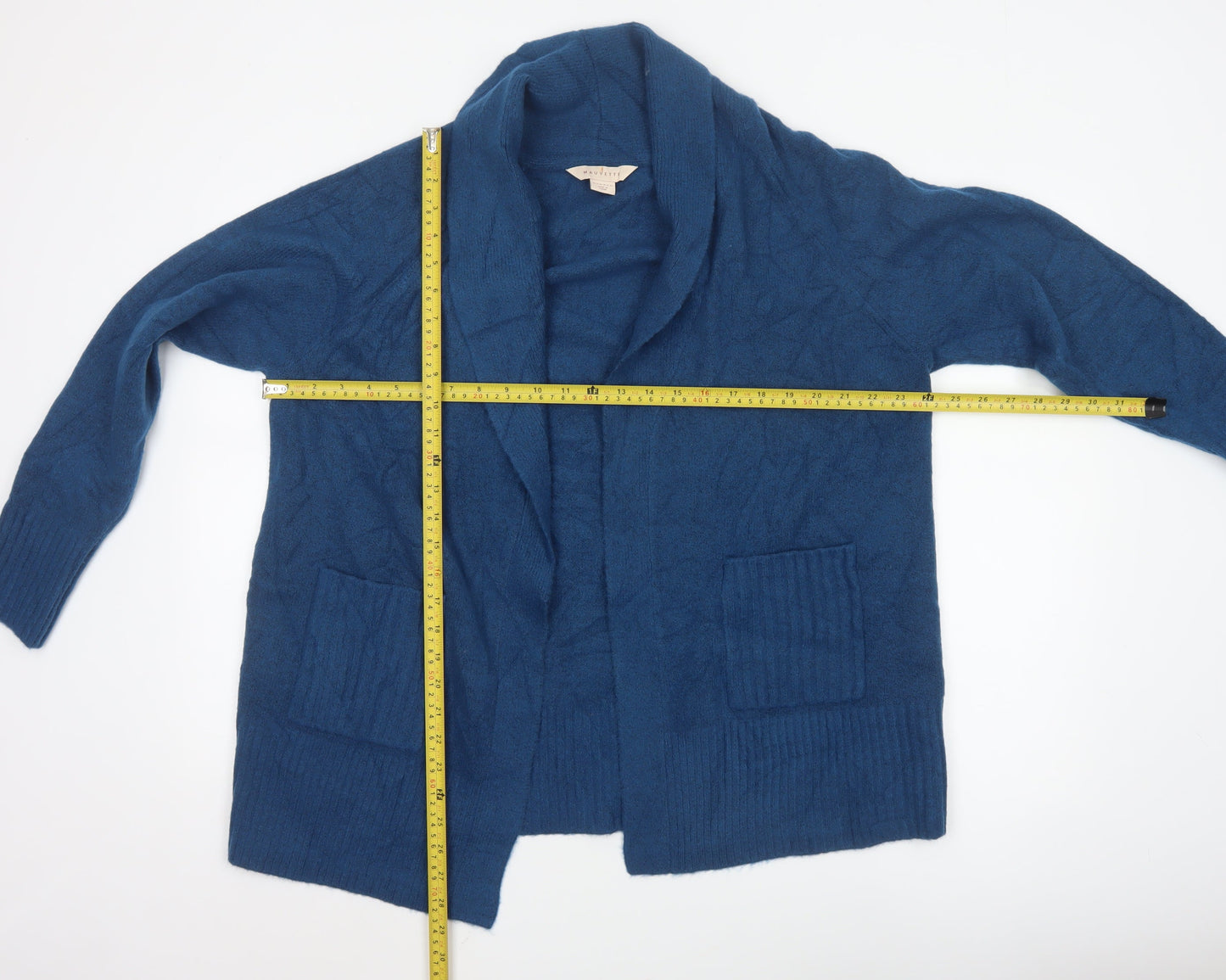 Mauvette Women’s Blue Size 14 Open Knit Long Sleeve Cardigan