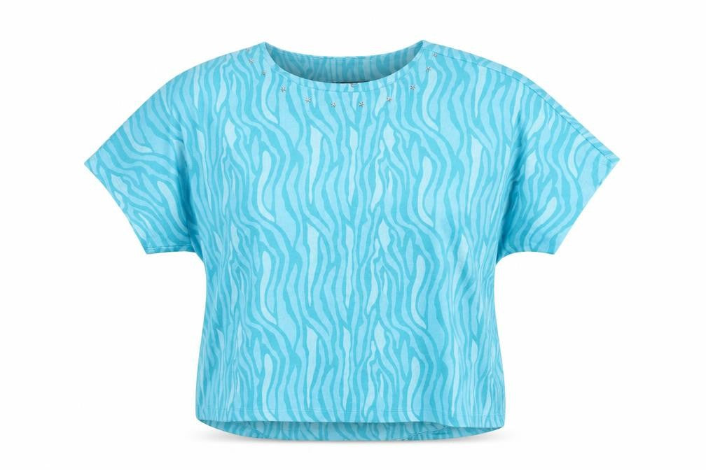 Star by Julien Macdonald Women’s Blue Animal Print Studded T-Shirt Size 20