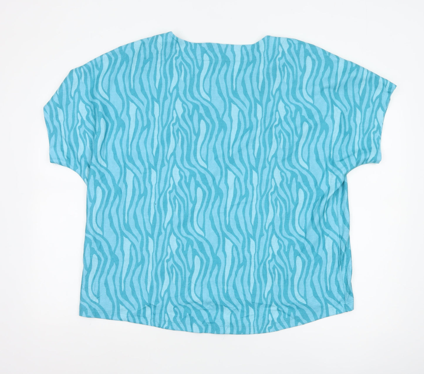 Star by Julien Macdonald Women’s Blue Animal Print Studded T-Shirt Size 20