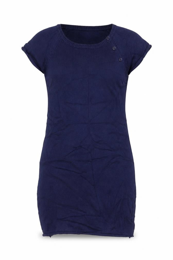 Hush Women Blue Knit Short Sleeve Bodycon Dress S