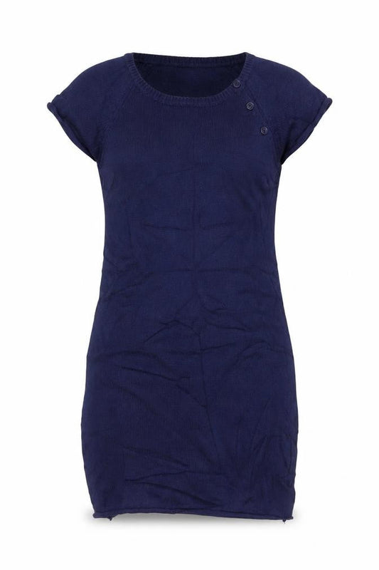 Hush Women Blue Knit Short Sleeve Bodycon Dress S