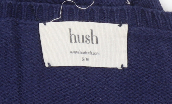 Hush Women Blue Knit Short Sleeve Bodycon Dress S