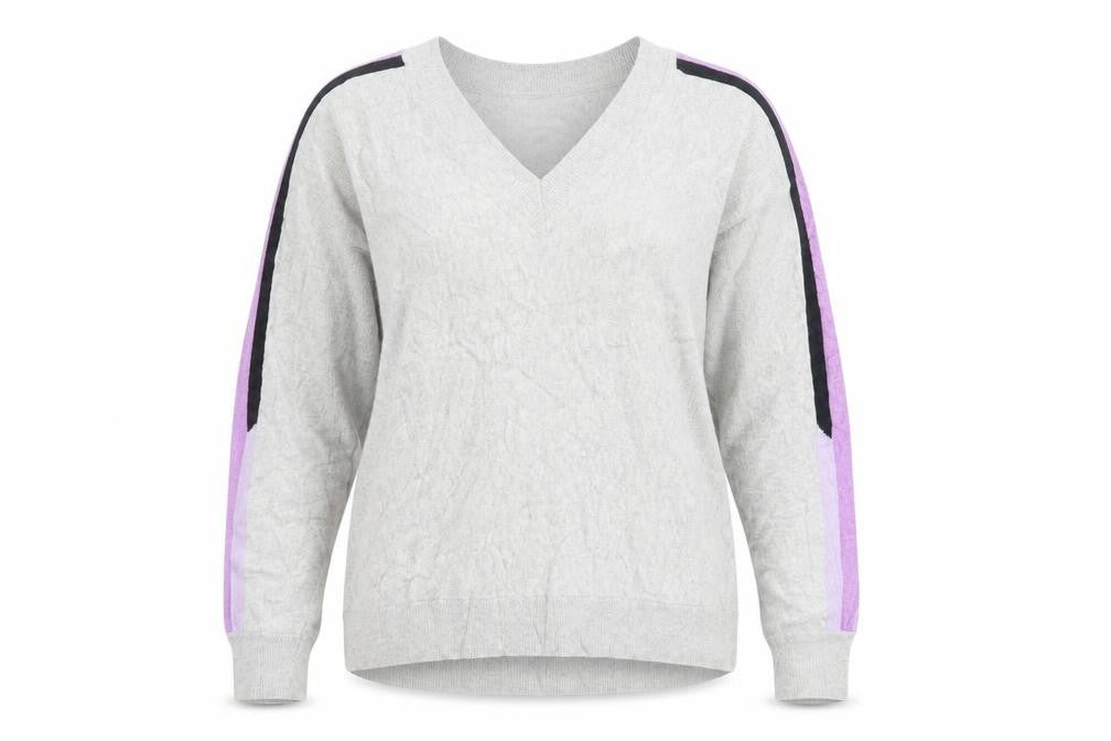 Mint Velvet Women's Grey V-Neck Long Sleeve Pullover Jumper Size M