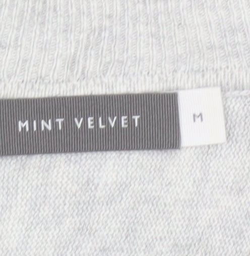 Mint Velvet Women's Grey V-Neck Long Sleeve Pullover Jumper Size M