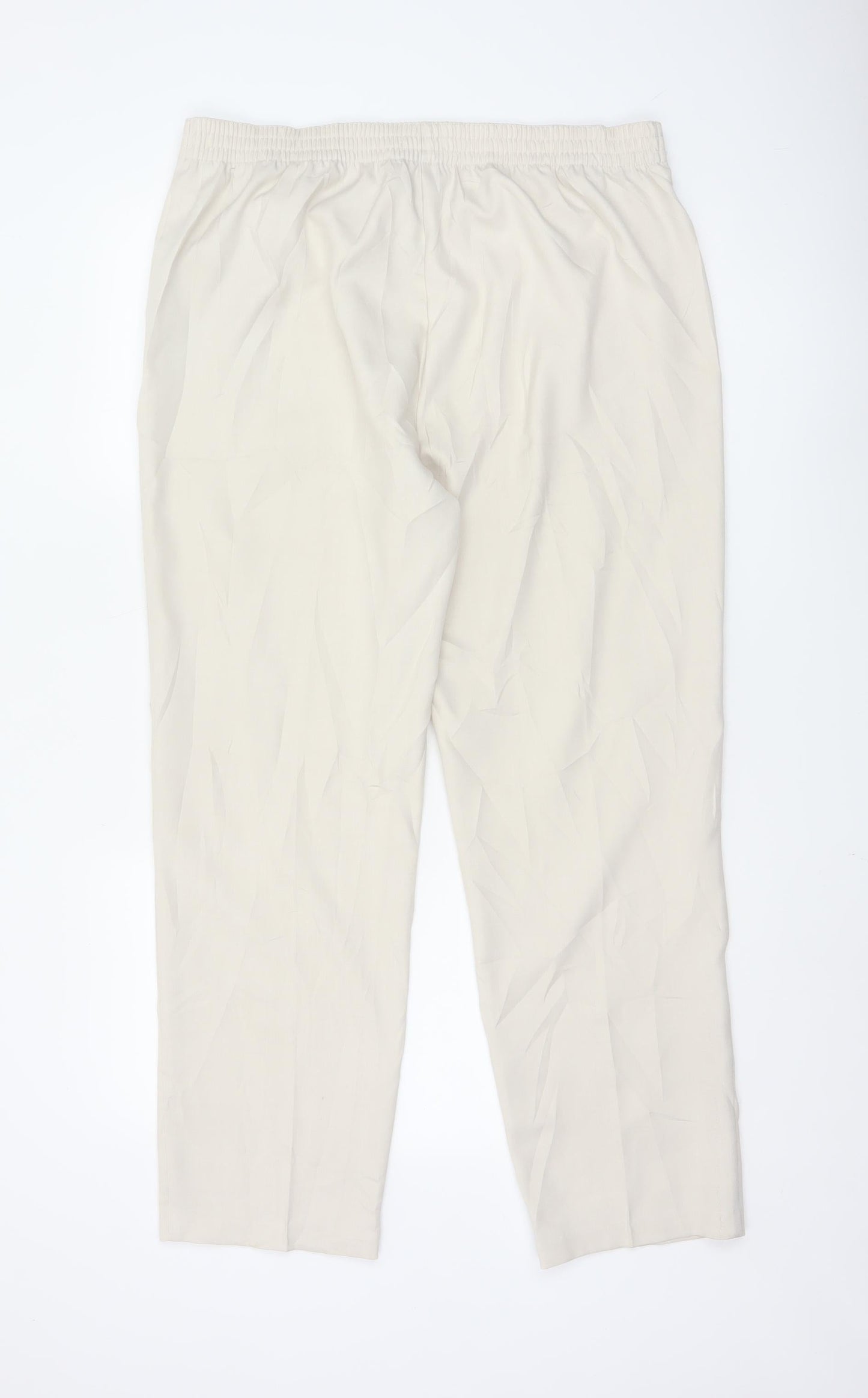 Marks and Spencer Women Beige Size 16 Pleated Trousers