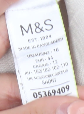 Marks and Spencer Women Beige Size 16 Pleated Trousers