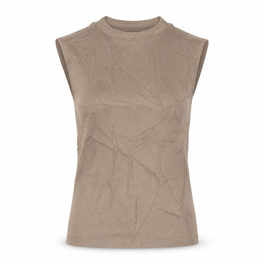 Zara Women’s Brown Mock Neck Sleeveless Cotton Jersey Tank Top Size S