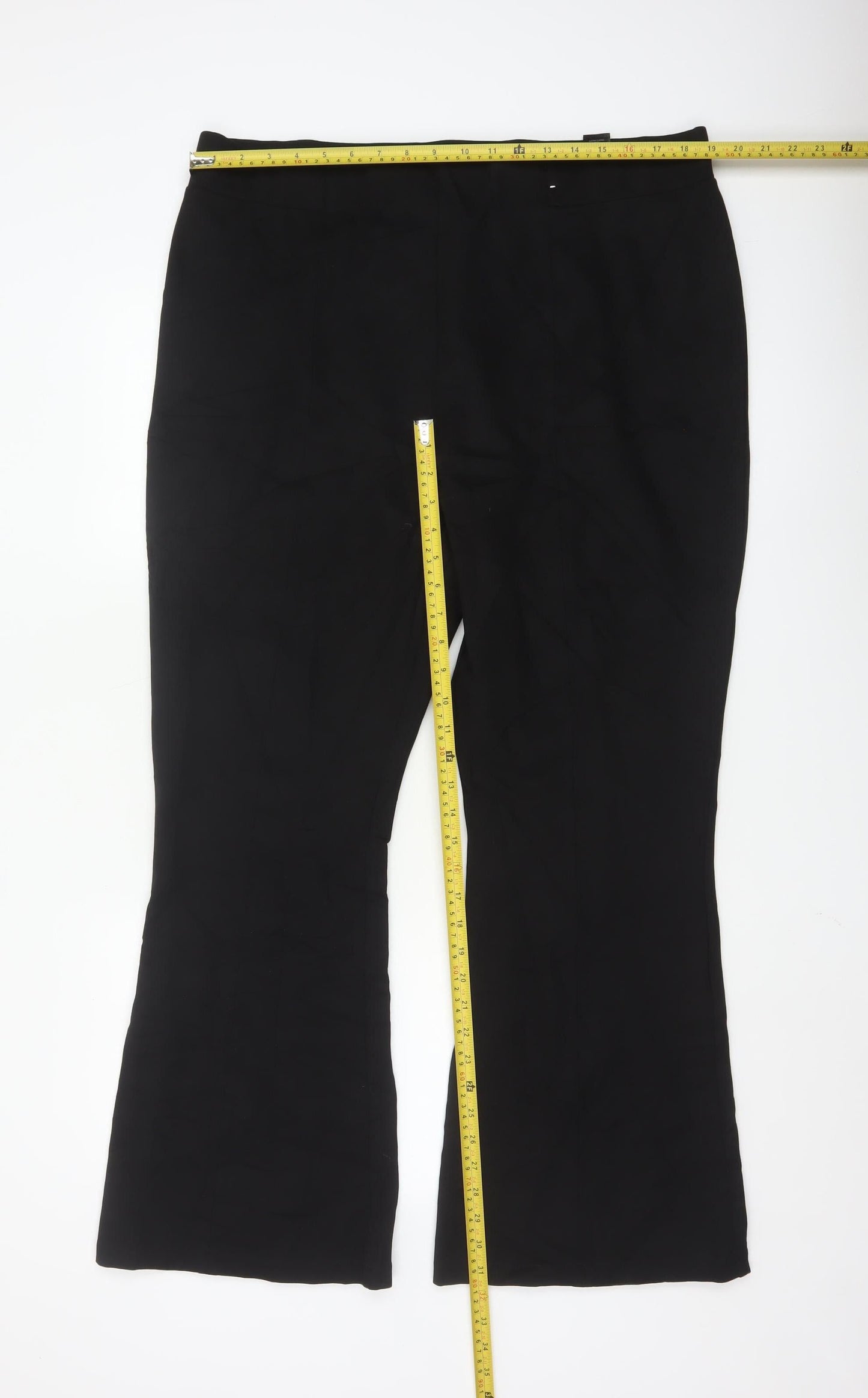 Marks and Spencer Women Black Flared Trousers Size 20